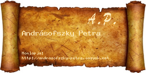 Andrásofszky Petra névjegykártya
