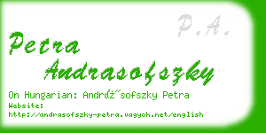 petra andrasofszky business card